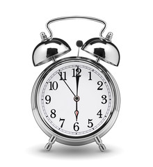 classical alarm clock isolated on white background