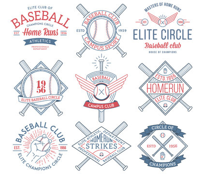 Baseball Badges And Icons