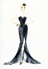 elegant dress .abstract watercolor © Anna Ismagilova