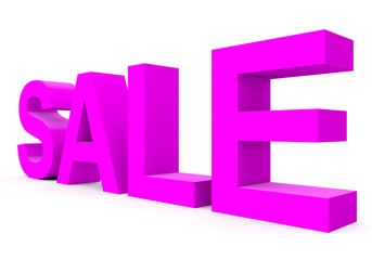 SALE - purple 3d letters isolated on white