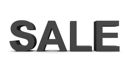 SALE - black 3d letters isolated on white