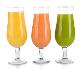 Fresh summer cocktails isolated on white