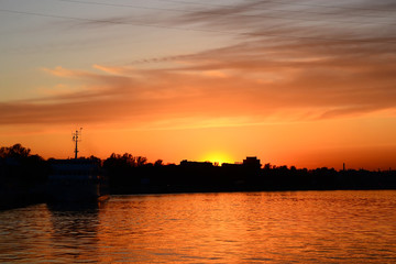 Fototapeta na wymiar View of Neva River in St.Petersburg.