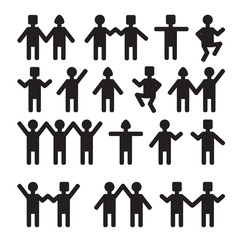 people holding hands.group of people. stock vector