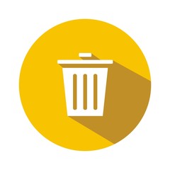 Icono basura amarillo botón sombra