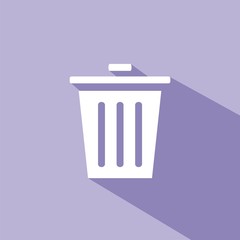 Icono basura morado sombra