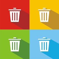 Iconos basura colores sombra