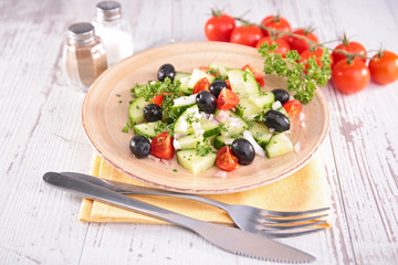 salad with cucumber and tomato