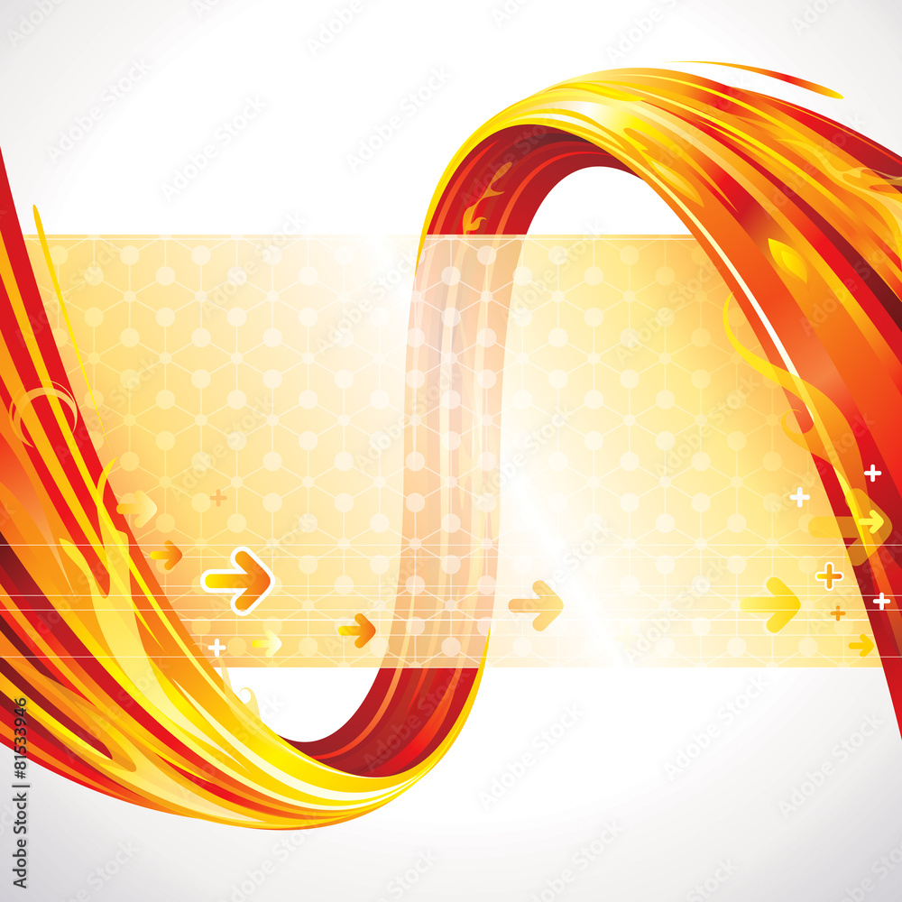 Poster abstract red background of technology connections.