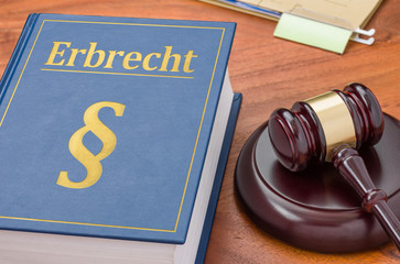 Gesetzbuch mit Richterhammer - Erbrecht - obrazy, fototapety, plakaty