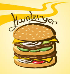 Vector Big Hamburger