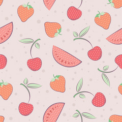 seamless pattern with fruits