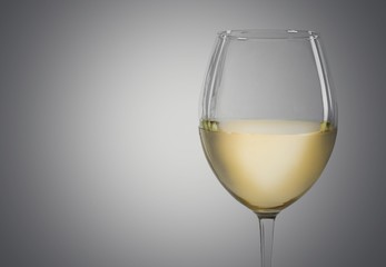 Wineglass. White wine isolated