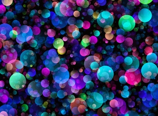 Naklejka premium Many transparent bubbles in Chaotic Arrangement