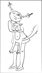 Девочка и кошка.