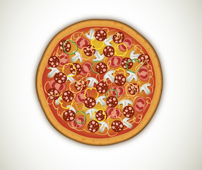Pizza with salami