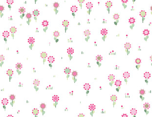 Vector seamless cute  floral pattern.