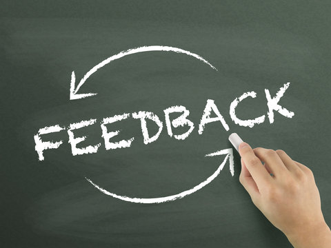 feedback word written by hand