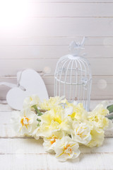 Fototapeta na wymiar Background with fresh daffodils
