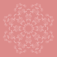 Ornate flower pattern on pink background