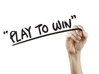 play to win words written by hand