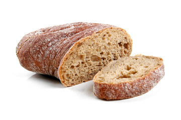ciabatta bread isolated on white background