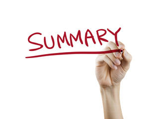 summary word written by hand