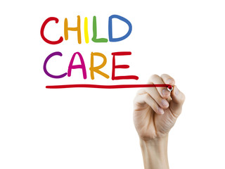 child care words written by hand