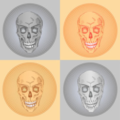 Four Skulls with shading