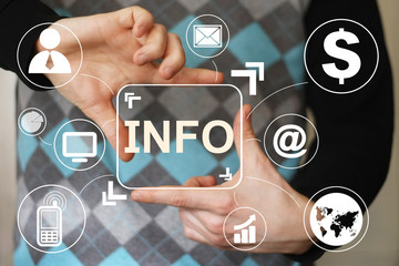 Business button info icon information web virtual