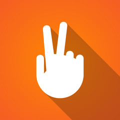 Long shadow victory hand icon