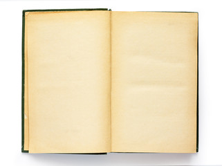 Open Old Book Blank Pages White