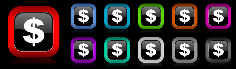 dollar vector icons set