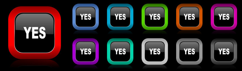 yes vector icon set
