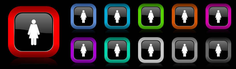 female gender vector icon set