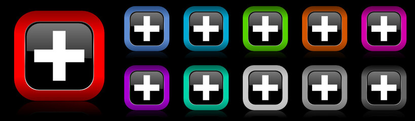 plus vector icon set