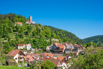 Stadtansicht mit Burg Liebenzell, Bad Liebenzell