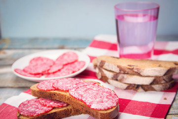 bread with sausage