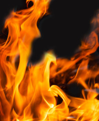 flame fire on black background