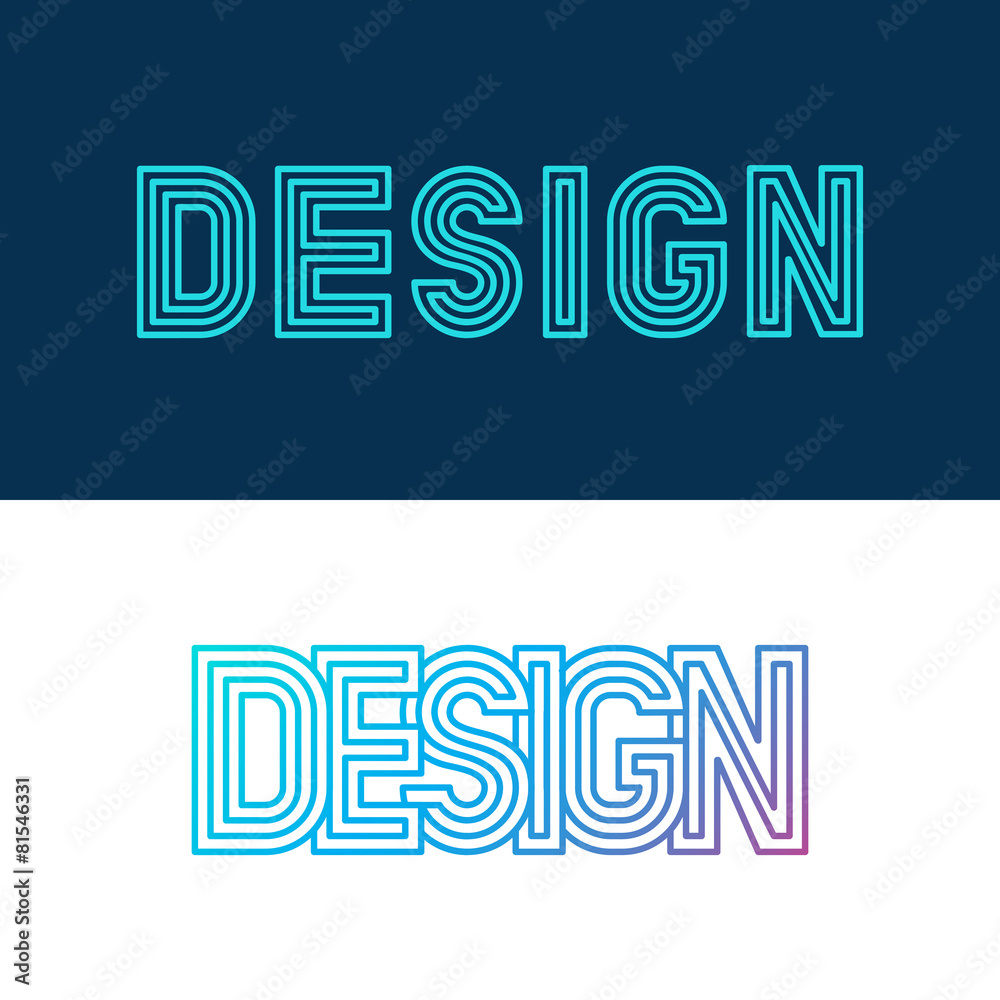 Poster Vector design lettering in linear style