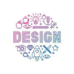 Vector linear logo design concept