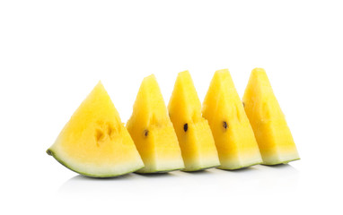 yellow watermelon isolated on white background
