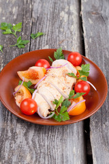 Grilled chicken breast with vegetables