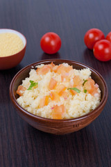 Cous Cous and vegetables, vertical