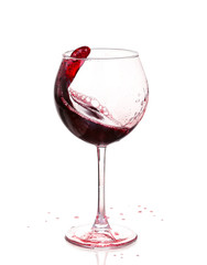 Set of glasses with red wine