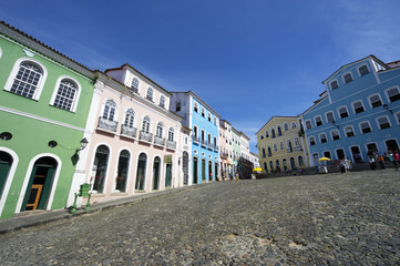 Colorful Colonial Architecture Pelourinho Salvador Brazil