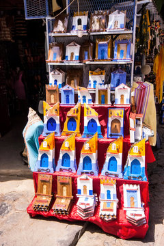 colorful ceramic souvenirs,Chefchaouen, Morocco