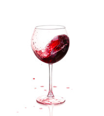 Set of glasses with red wine