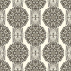 Seamless pattern with retro ornamental elements texture backgrou