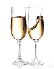 Two glasses with champagne.